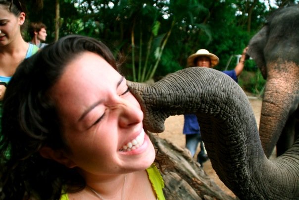 Mia elephantkissesinthailand | Abroad101 Blog
