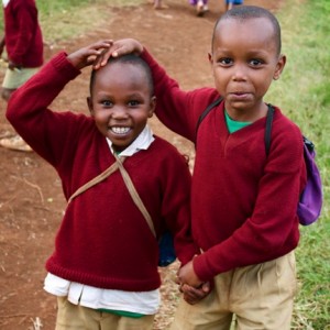 Two young boys attending the local primary school | Abroad101 Blog
