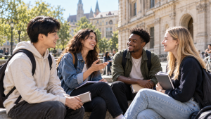 Building Friendships and Confidence While Studying Abroad | Abroad101 Blog International students making friends and developing communication skills while studying abroad