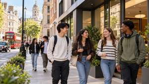 Student Accommodation and Life in London | Abroad101 Blog International students walking through London while looking for student accommodation near their university